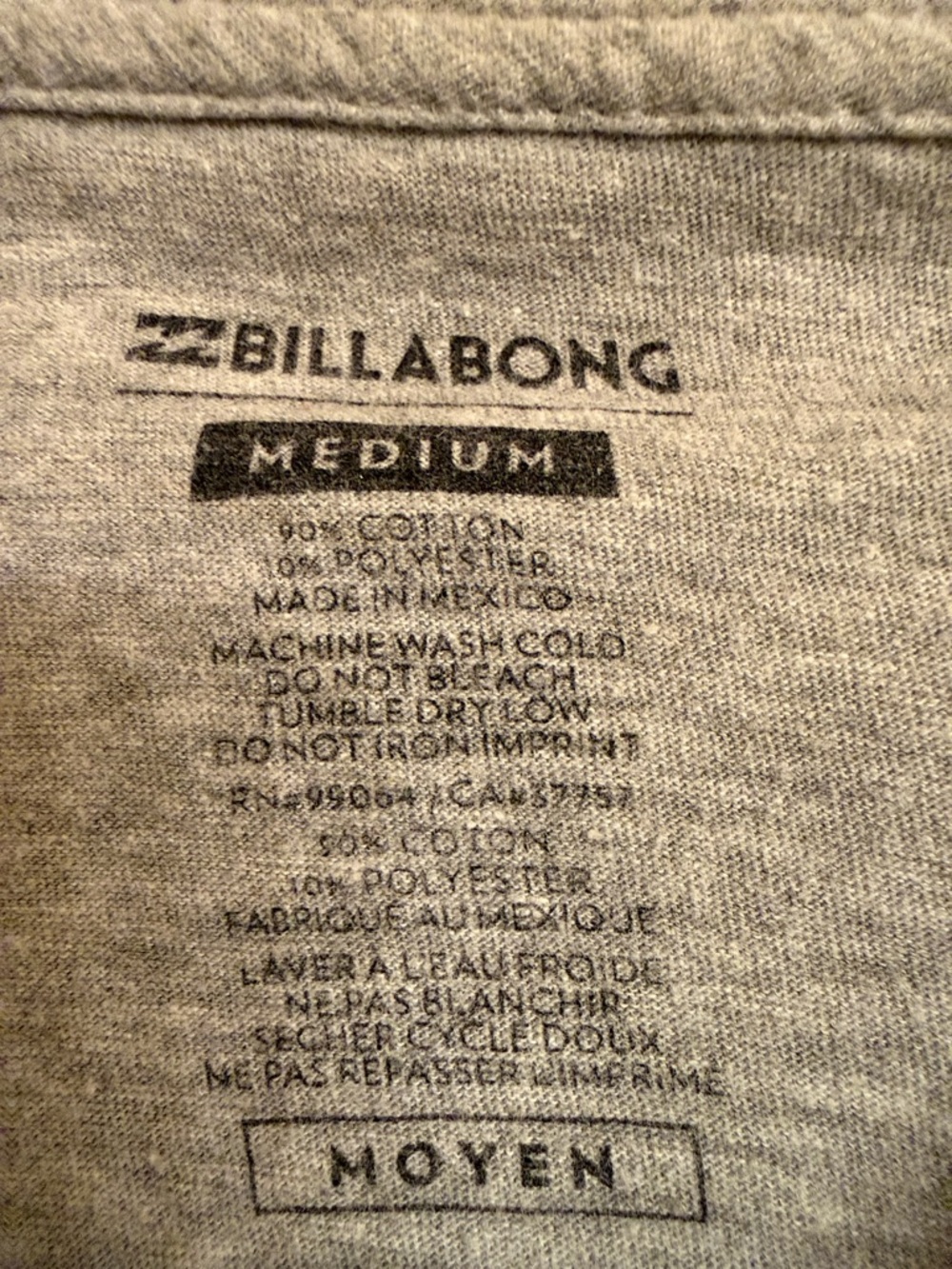 Billabong Heather Gray Short Sleeve Logo Tee - Picture 3 of 4